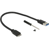 DeLOCK 42594 contenitore di unità di archiviazione Box esterno SSD Nero, Argento M.2 grigio/Nero, Box esterno SSD, M.2, SATA, 5 Gbit/s, Collegamento del dispositivo USB, Nero, Argento