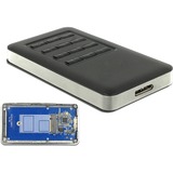 DeLOCK 42594 contenitore di unità di archiviazione Box esterno SSD Nero, Argento M.2, Disk enclosure grigio/Nero, Box esterno SSD, M.2, SATA, 5 Gbit/s, Collegamento del dispositivo USB, Nero, Argento