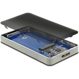 DeLOCK 42594 contenitore di unità di archiviazione Box esterno SSD Nero, Argento M.2, Disk enclosure grigio/Nero, Box esterno SSD, M.2, SATA, 5 Gbit/s, Collegamento del dispositivo USB, Nero, Argento