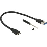 DeLOCK 42594 contenitore di unità di archiviazione Box esterno SSD Nero, Argento M.2, Disk enclosure grigio/Nero, Box esterno SSD, M.2, SATA, 5 Gbit/s, Collegamento del dispositivo USB, Nero, Argento