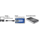 DeLOCK 42594 contenitore di unità di archiviazione Box esterno SSD Nero, Argento M.2, Disk enclosure grigio/Nero, Box esterno SSD, M.2, SATA, 5 Gbit/s, Collegamento del dispositivo USB, Nero, Argento