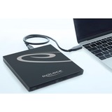 DeLOCK 42595 box per lettore ottico SATA Nero SATA, Asmedia ASM1153E, 5 Gbit/s, AC, USB, 3.2 Gen 1 (3.1 Gen 1), USB tipo-C