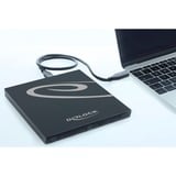 DeLOCK 42595 box per lettore ottico SATA Nero, Disk enclosure SATA, Asmedia ASM1153E, 5 Gbit/s, AC, USB, 3.2 Gen 1 (3.1 Gen 1), USB tipo-C