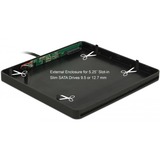 DeLOCK 42604 box per lettore ottico 13,3 cm (5.25") SATA III Nero Nero, 13,3 cm (5.25"), SATA III, Initio INIC-3619, 5 Gbit/s, USB, Ogni marca