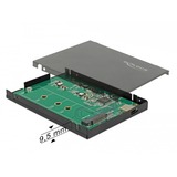 DeLOCK 42609 contenitore di unità di archiviazione Box esterno SSD Nero M.2 Nero, Box esterno SSD, M.2, PCI Express, 10 Gbit/s, Collegamento del dispositivo USB, Nero