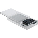 DeLOCK 42622 contenitore di unità di archiviazione Box esterno HDD/SSD Trasparente 2.5" trasparente, Box esterno HDD/SSD, 2.5", SATA, Hot-swap, Collegamento del dispositivo USB, Trasparente