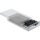 DeLOCK 42622 contenitore di unità di archiviazione Box esterno HDD/SSD Trasparente 2.5" trasparente, Box esterno HDD/SSD, 2.5", SATA, Hot-swap, Collegamento del dispositivo USB, Trasparente