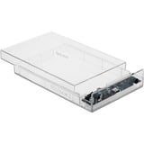 DeLOCK 42623 contenitore di unità di archiviazione Box esterno HDD/SSD Trasparente 2.5/3.5", Disk enclosure trasparente, Box esterno HDD/SSD, 2.5/3.5", Serial ATA III, Hot-swap, Collegamento del dispositivo USB, Trasparente