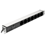Digitus 19" Outlet Strip Nero 7 presa(e) AC 250 V 2 m, Ciabatta Nero, 7 presa(e) AC, 250 V, 50 - 60 Hz, 16 A, 4000 W, Nero