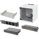 Digitus Set di rete 254 mm (10"), IT armadio grigio chiaro, Da parete, 30 kg, Lucchetti, Grigio