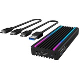 ICY BOX IB-1824ML-C31 Box esterno SSD Nero M.2, Disk enclosure Nero, Box esterno SSD, M.2, PCI Express 3.0, 10 Gbit/s, Collegamento del dispositivo USB, Nero