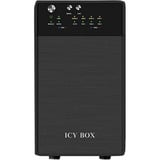ICY BOX IB-RD3620SU3 array di dischi Desktop Nero, Disk enclosure Nero, SATA, Seriale ATA II, Serial ATA III, 1,11 kg, Desktop, Nero