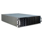 Inter-Tech 3U-3416 Supporto Nero, Server case Nero, Supporto, Server, Nero, ATX,EATX,EEB,Mini-ITX, Acciaio, HDD, Rete, Potenza, Temperatura
