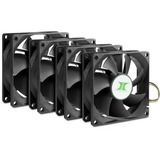 Inter-Tech 88887290 sistema di raffreddamento per computer Case per computer Ventilatore 8 cm Nero 4 pz Nero, Ventilatore, 8 cm, 1000 Giri/min, 2000 Giri/min, 27,2 dB, 30 pdc/min