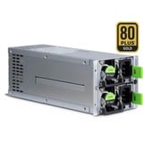 Inter-Tech Aspower R2A-DV0550-N alimentatore per computer 550 W 20+4 pin ATX Acciaio inossidabile grigio, 550 W, 115 - 230 V, 92%, Sovracorrente, Sovralimentazione, Sovraccarico, Surriscaldamento, Cortocircuito, 20+4 pin ATX, Server