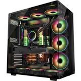 Inter-Tech C-701 Panorama Full Tower Nero Nero, Full Tower, PC, Nero, ATX, ITX, micro ATX, Metallo, Vetro temperato, 13 cm