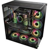 Inter-Tech C-701 Panorama Full Tower Nero Nero, Full Tower, PC, Nero, ATX, ITX, micro ATX, Metallo, Vetro temperato, 13 cm