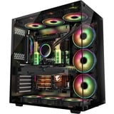 Inter-Tech C-701 Panorama Full Tower Nero, Chassis Tower Nero, Full Tower, PC, Nero, ATX, ITX, micro ATX, Metallo, Vetro temperato, 13 cm