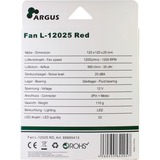 Inter-Tech L-12025 Case per computer Ventilatore 12 cm Nero, Rosso, Ventola Nero/Rosso, Ventilatore, 12 cm, 1200 Giri/min, 20 dB, 59,46 pdc/min, 54 m³/h