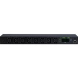 Inter-Tech SW-1081 unità di distribuzione dell'energia (PDU) 8 presa(e) AC 1U Nero, Ciabatta Nero, Commutate, 1U, Orizzontale, Acciaio inossidabile, Nero, LCD