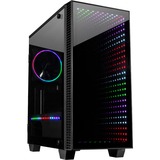 Inter-Tech X-608 Infinity Micro Tower Nero, Tower, PC, ITX, uATX, Vetro, Giocare, Blu, Verde, Rosso