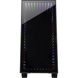 Inter-Tech X-608 Infinity Micro Tower Nero, Tower, PC, ITX, uATX, Vetro, Giocare, Blu, Verde, Rosso