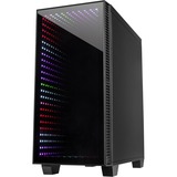 Inter-Tech X-608 Infinity Micro Tower Nero, Tower, PC, ITX, uATX, Vetro, Giocare, Blu, Verde, Rosso