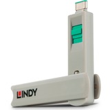 Lindy 40426 clip sicura Bloccaporte + chiave USB tipo-C Verde 5 pz verde, Bloccaporte + chiave, USB tipo-C, Verde, 5 pz, 10 g