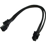 Phobya PCI-E Stromadapter 6pin -> 6+2Pin Nero, PCI-E (6-pin), PCI-E(6+2 pin), Maschio, Femmina, 90°, Nero