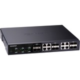 QNAP QSW-1208-8C switch di rete Non gestito Nessuno Nero Non gestito, Nessuno, Full duplex, Montaggio rack