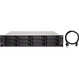 QNAP TL-R1200C-RP contenitore di unità di archiviazione Box esterno HDD/SSD Nero, Grigio 2.5/3.5" Nero, Box esterno HDD/SSD, 2.5/3.5", Serial ATA III, 6 Gbit/s, Montaggio rack, Nero, Grigio