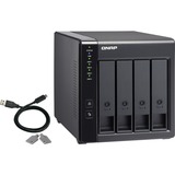 QNAP TR-004 contenitore di unità di archiviazione Box esterno HDD/SSD Nero 2.5/3.5" Nero, Box esterno HDD/SSD, 2.5/3.5", Seriale ATA II, 3 Gbit/s, Hot-swap, Nero