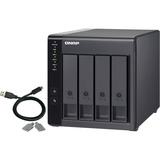 QNAP TR-004 contenitore di unità di archiviazione Box esterno HDD/SSD Nero 2.5/3.5" Nero, Box esterno HDD/SSD, 2.5/3.5", Seriale ATA II, 3 Gbit/s, Hot-swap, Nero