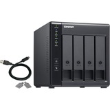 QNAP TR-004 contenitore di unità di archiviazione Box esterno HDD/SSD Nero 2.5/3.5" Nero, Box esterno HDD/SSD, 2.5/3.5", Seriale ATA II, 3 Gbit/s, Hot-swap, Nero