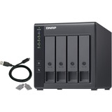 QNAP TR-004 contenitore di unità di archiviazione Box esterno HDD/SSD Nero 2.5/3.5" Nero, Box esterno HDD/SSD, 2.5/3.5", Seriale ATA II, 3 Gbit/s, Hot-swap, Nero