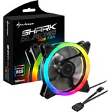 Sharkoon SHARK Blades RGB Case per computer Ventilatore 12 cm Nero, Ventilatore, 12 cm, 1200 Giri/min, 18,2 dB, 94,8 m³/h