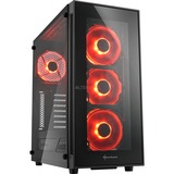Sharkoon TG5 Midi Tower Nero, Chassis Tower Nero/Rosso, Midi Tower, PC, Nero, ATX, micro ATX, Mini-ITX, Vetro temperato, Rosso