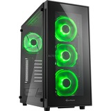 Sharkoon TG5 Midi Tower Nero, Chassis Tower Nero/Verde, Midi Tower, PC, Nero, ATX, micro ATX, Mini-ITX, Vetro temperato, Verde
