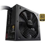 Sharkoon WPM Gold ZERO alimentatore per computer 650 W 24-pin ATX ATX Nero, Alimentatore PC Nero, 650 W, 100 - 240 V, 47 - 63 Hz, 10 A, Attivo, 110 W