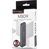 SilverStone MS09 Box esterno SSD Antracite M.2, Disk enclosure grigio scuro, Box esterno SSD, M.2, SATA, Collegamento del dispositivo USB, Antracite
