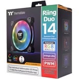 Thermaltake Riing Duo 14 LED RGB Premium Edition Case per computer Ventilatore Nero Nero, Ventilatore, 500 Giri/min, 1400 Giri/min, 26,2 dB, 60,87 pdc/min, Nero