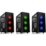 Thermaltake Versa J25 TG RGB Midi Tower Nero, Chassis Tower Nero, Midi Tower, PC, Nero, ATX, micro ATX, Mini-ITX, SPCC, Ventole, Frontale