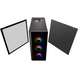 Thermaltake View 21 TG RGB Plus Midi Tower Nero Nero, Midi Tower, PC, Nero, ATX, micro ATX, Mini-ATX, SPCC, Vetro temperato, Giocare