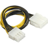 goobay 51361 cavo di alimentazione interno 0,28 m, Cavo di prolunga Nero/Giallo, 0,28 m, EPS 8-pin, EPS 8-pin, Maschio, Femmina, Dritto