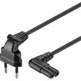 goobay CEE 7/16 - IEC-60320-C7 Nero 2 m CEE7/16 Accoppiatore C7 Nero, 2 m, CEE7/16, Accoppiatore C7