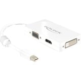 DeLOCK 0.16m DisplayPort/VGA + HDMI + DVI 0,16 m Mini DisplayPort VGA (D-Sub)+ HDMI + DVI Bianco, Adattatore bianco, 0,16 m, Mini DisplayPort, VGA (D-Sub)+ HDMI + DVI, Maschio, Femmina, 1920 x 1200 Pixel