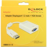 DeLOCK 61766 cavo e adattatore video 0,125 m VGA (D-Sub) DisplayPort Bianco bianco, 0,125 m, VGA (D-Sub), DisplayPort, Maschio, Femmina, Bianco
