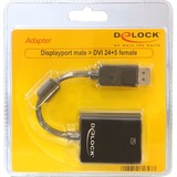 DeLOCK 61847 cavo e adattatore video 0,125 m DisplayPort DVI-I Nero Nero, 0,125 m, DisplayPort, DVI-I, Maschio, Femmina, Nero, Lite retail