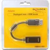 DeLOCK 61849 cavo e adattatore video 0,125 m DisplayPort HDMI tipo A (Standard) Nero Nero, 0,125 m, DisplayPort, HDMI tipo A (Standard), Maschio, Femmina, Nero, Lite retail