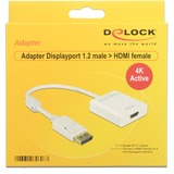 DeLOCK 62608 cavo e adattatore video 0,2 m DisplayPort HDMI tipo A (Standard) Bianco bianco, 0,2 m, DisplayPort, HDMI tipo A (Standard), Maschio, Femmina, Oro